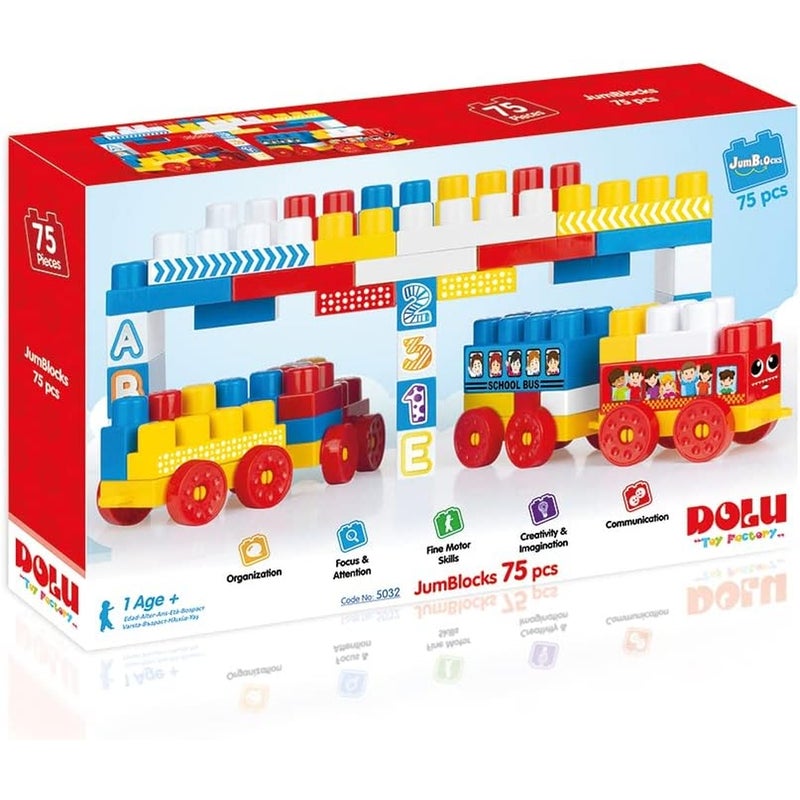 Dolu - Train JumBlocks 75 Pieces - 5032 - Image 1